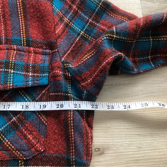 MNML Red and Blue Plaid Long Sleeve Shirt - Picture 3 of 6